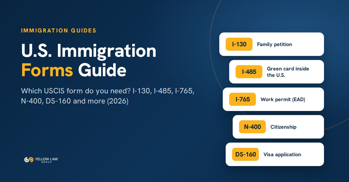 U.S. Immigration Forms Guide (2026): Which USCIS Form Do You Need?